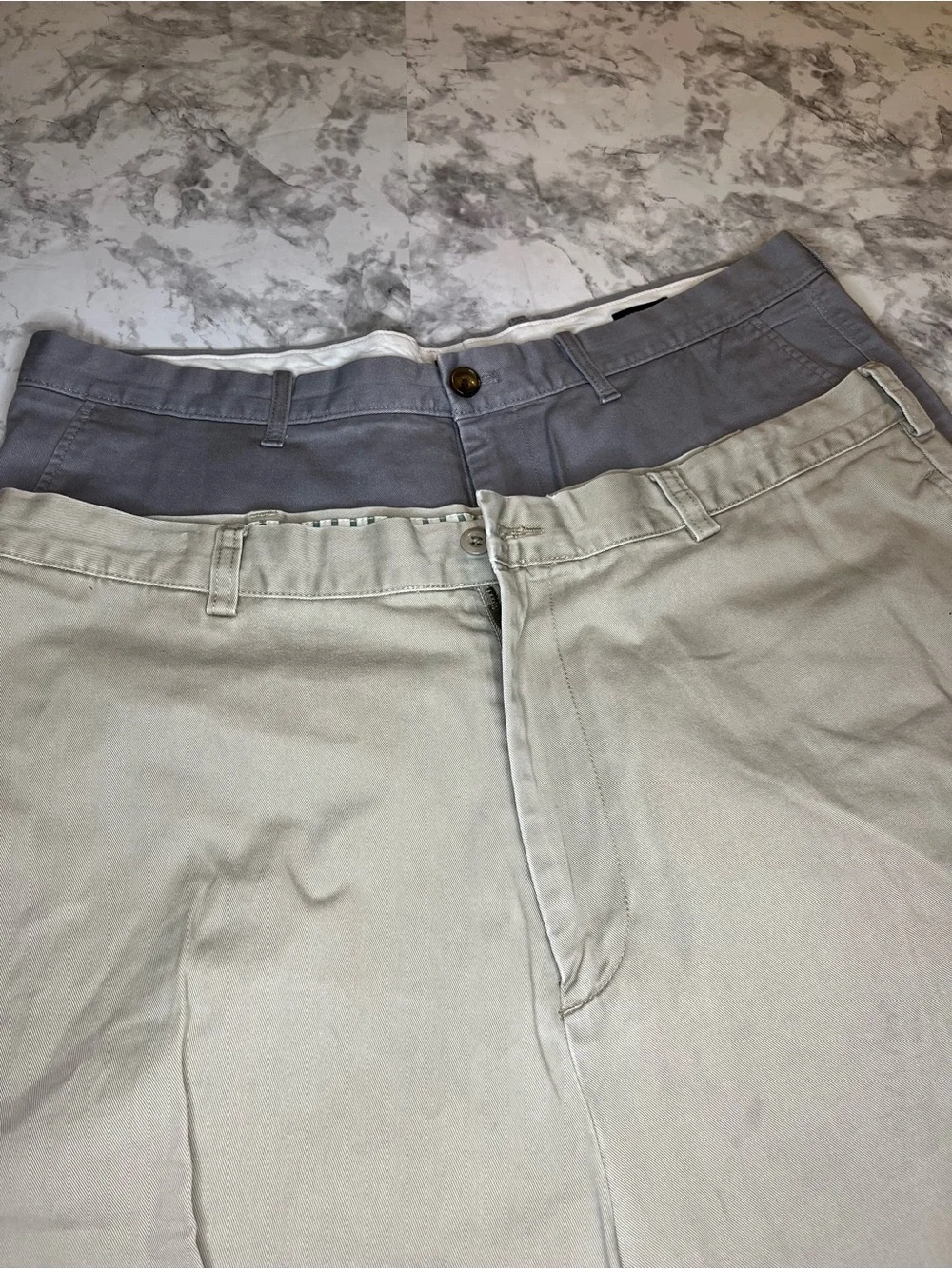 J Crew Bundle of Flat front Khaki shorts & grey straight leg chinos sz36